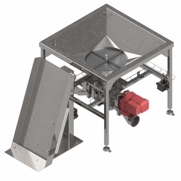 Dosiersieb mit einer Sackentleervorrichtung