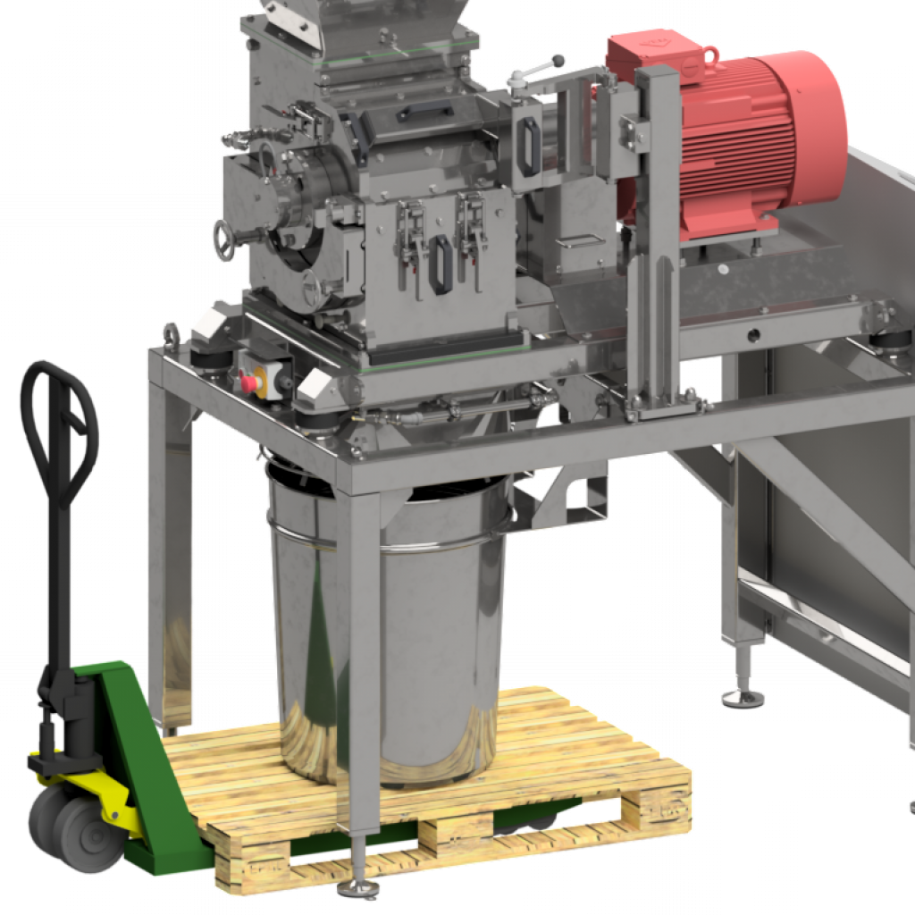 Hammermühle HM342 mit Austrag in Fässer