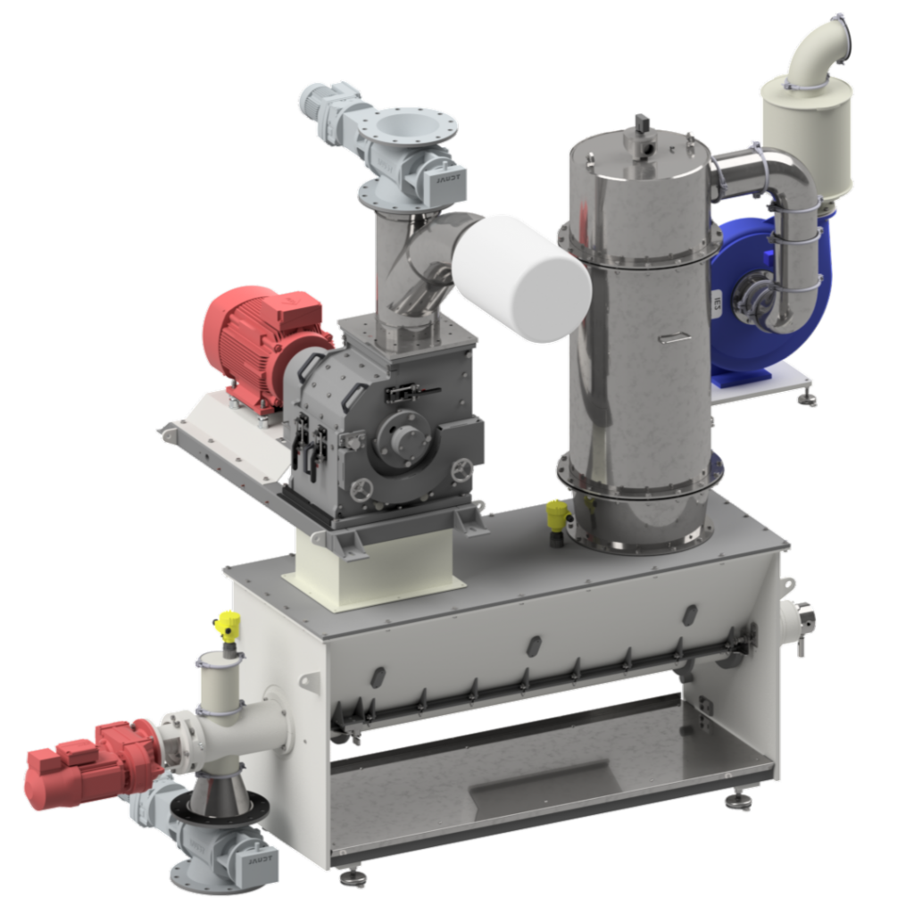 Hammermühle HM342 mit Austrag in Transportschnecke