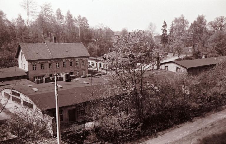 historische Ansicht des Firmengeländes der Gebr. Jehmlich GmbH um 1940