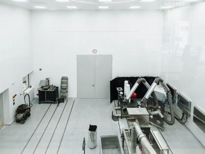 Ansicht einer von zwei Versuchzellen im Technikum für Zerkleinerungsversuche bei JEHMLICH