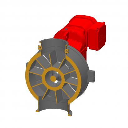 Schnittdarstellung einer Jehmlich Zellenradschleuse WD 250