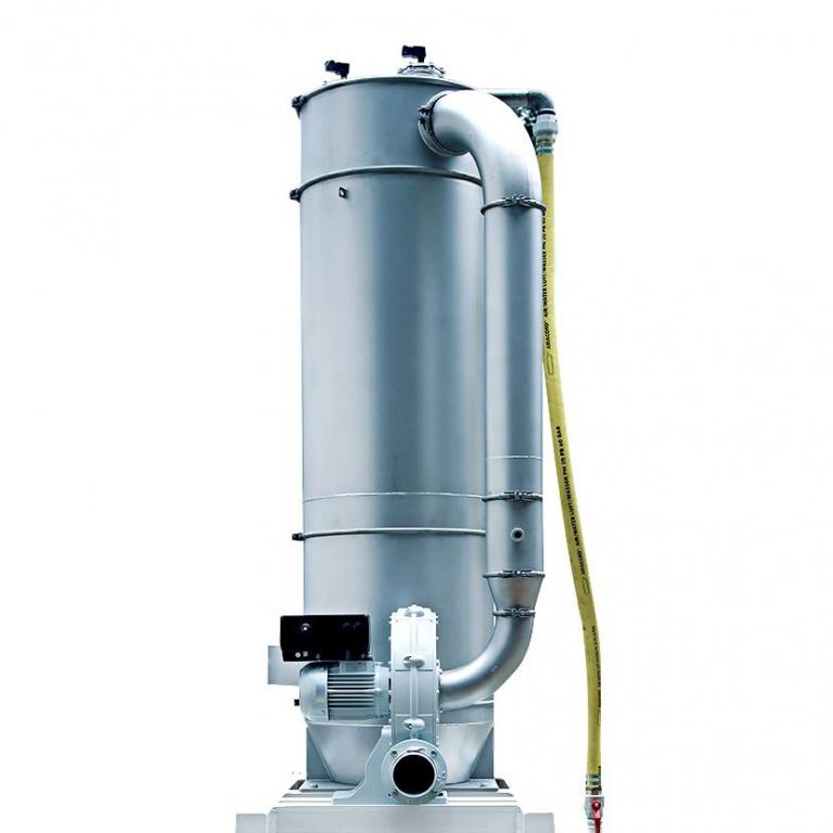 Filter in Edelstahl mit Gebläse für die Enstaubung nach einer Mühle in einer Mahlanlage