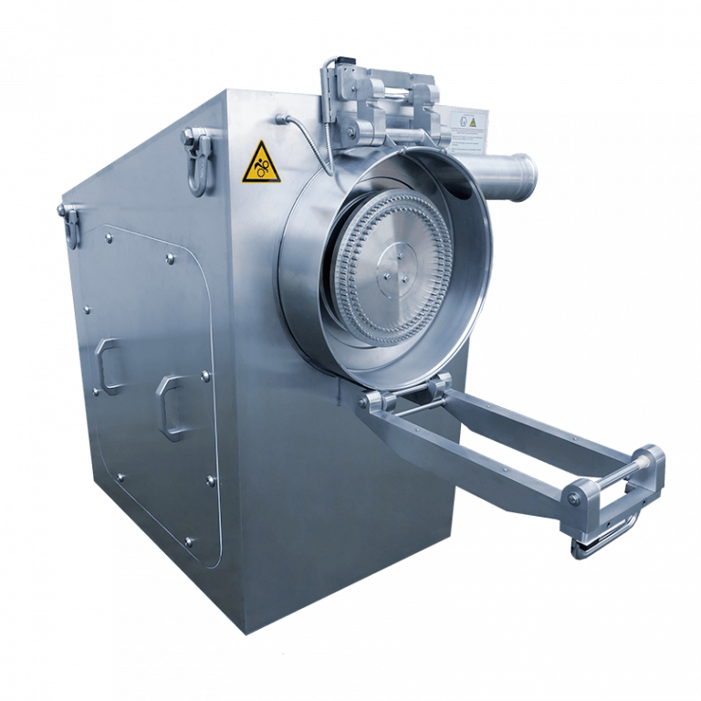 GMP Mühle REKORD 315 mit geöffneter Mühlentür und Mahlelement Stiftrotor