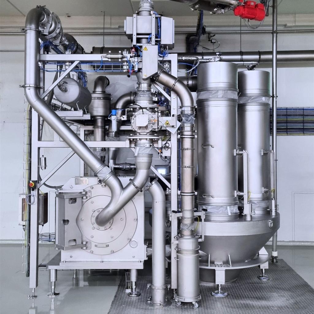 Mahlanlage zur industriellen Gewürzvermahlung mit Universalmühle und Totalabscheider