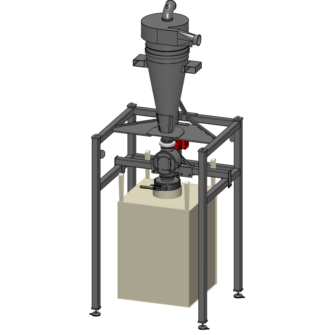 Big-Bag-Befüllstation mit Gestell, Zyklon und Jehmlich Zellenradschleuse WD 250