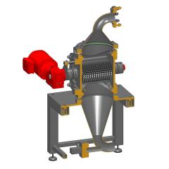 Schnittdarstellung eines Klumpenbrechers zur Tankwagenentleerung