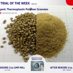 Darstellung von PEEK im Ausgangszustand und nach Vermahlung