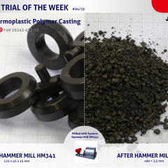 Darstellung von thermoplastischen Polymeren im Ausgangszustand und nach Vermahlung