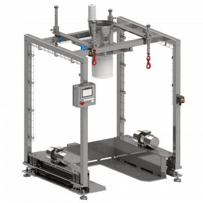 Big-Bag-Befüllstation mit Verwiegung, Vibrationsrahmen und Blähklemme für Big-Bag-Stutzen