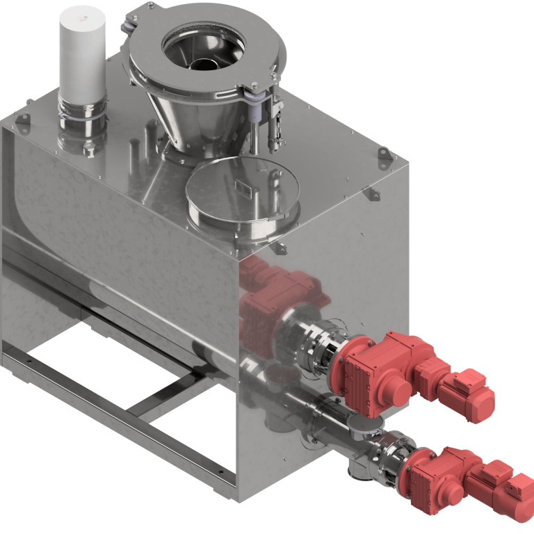 Schneckendosierer SD 160 mit Big-Bag-Anschlussstutzen, Rührwerk und Austragsschnecke zum Dosieren von Mahlgut