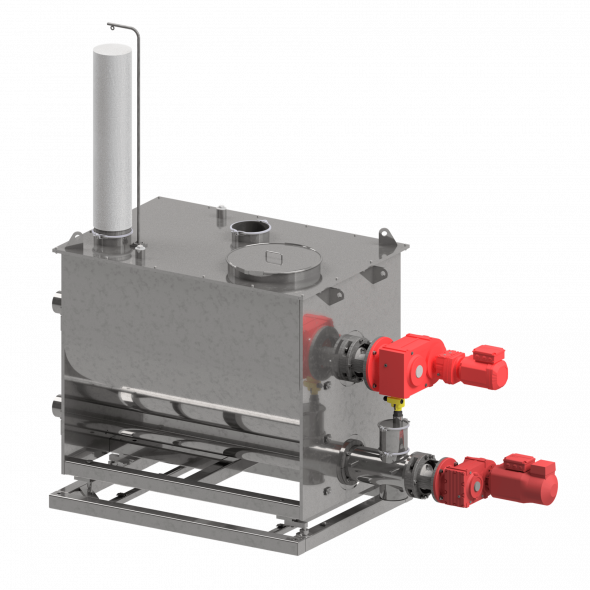 Schneckendosierer SD 160 mit Verwiegung, Rührwerk und Austragsschnecke zum Dosieren von Mahlgut