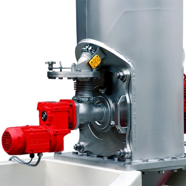 Feeding unit of a Compact Mill REKORD B-ex in 10 bar pressure shock resistant design