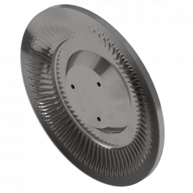 fluted disk rotor for use in a mill for industrial grinding
