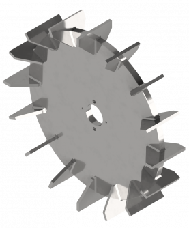 turbo rotor for use in a mill for industrial grinding