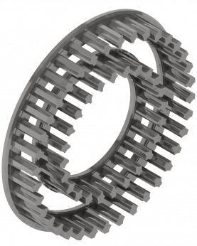 Beater rings for use as stator in a beater mill in industrial grinding