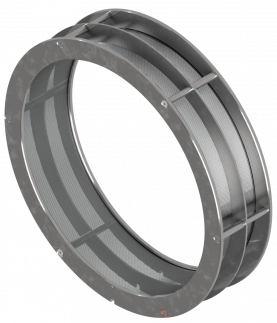 sieve ring for use in a mill for industrial grinding