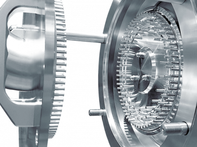 opened hygienic design mill REKORD 224 with pin disk for industrial applications