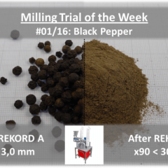 Grinding of black pepper in Jehmlich test center